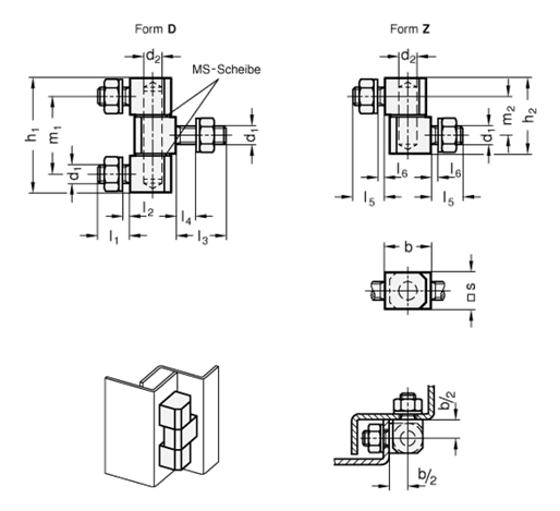 Scharniere GN 129 Skizze