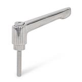Adjustable Stainless Steel Hand Levers with threaded stud GN 300.6 thumbnail