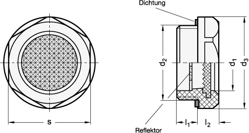 Prismatic lschauglaeser bestaendig bis 100C GN 543.3 Skizze
