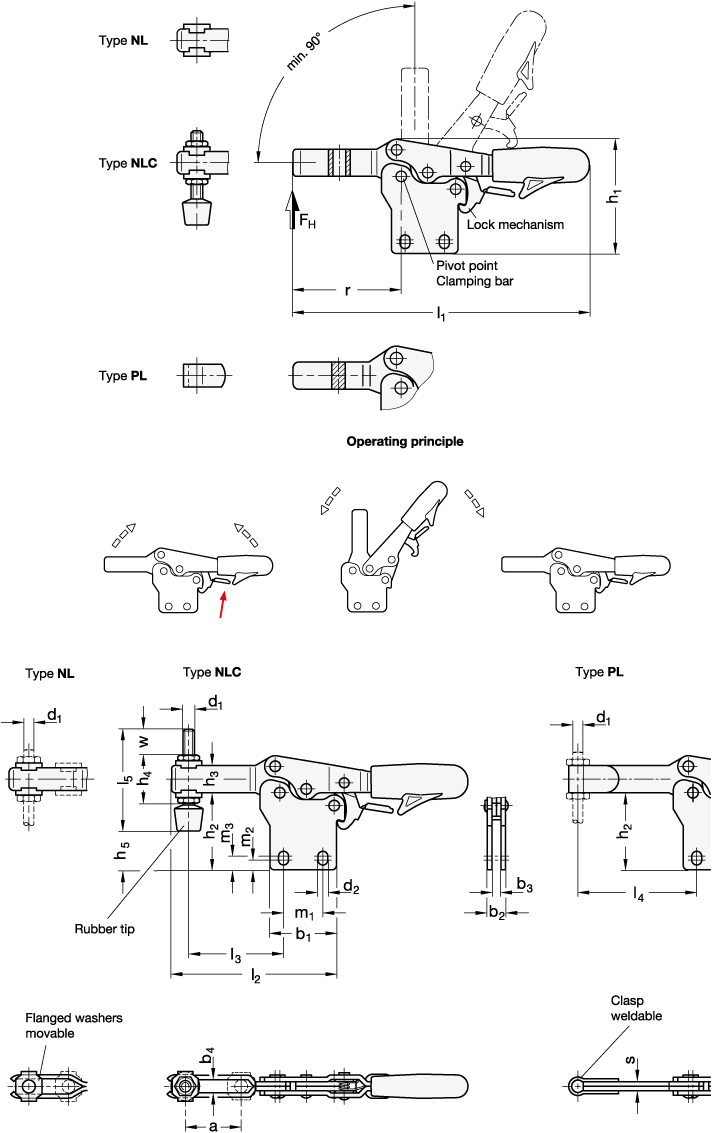 Stainless Steel Toggle Clamps GN 820.4 sketch