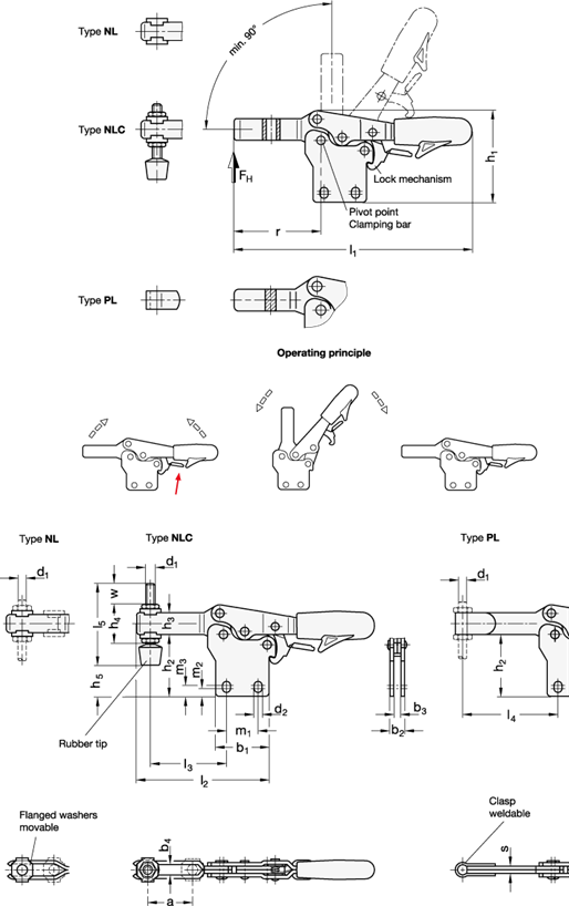 Stainless Steel Toggle Clamps GN 820.4 sketch