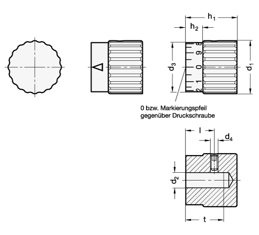 Edelstahl Drehknoepfe GN 436.1 Skizze