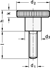 Knurled Screws DIN 464 sketch