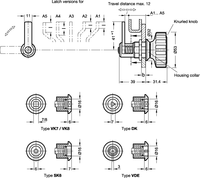 Rotary Clamping Latches GN 116.1 sketch