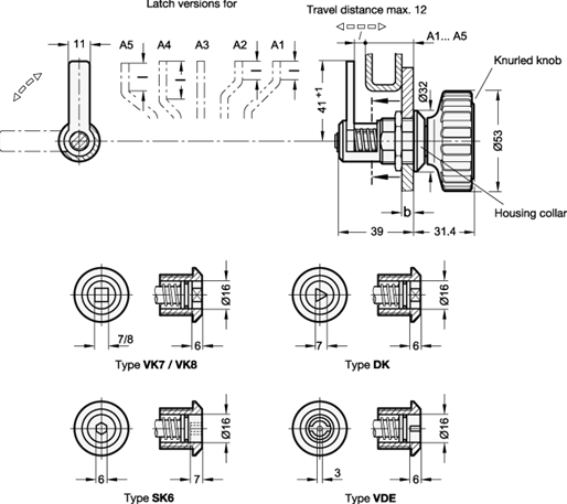 Rotary Clamping Latches GN 116.1 sketch