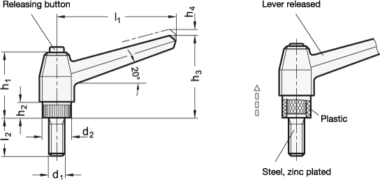 Adjustable Hand Levers GN 503 sketch
