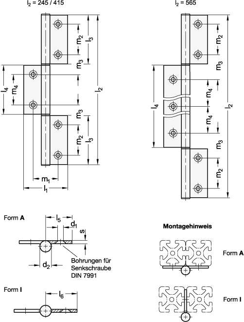 Scharniere GN 2295 Skizze