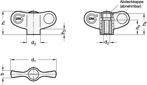 Fluegelmuttern GN 634.1 Skizze