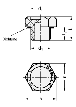 ATEX Verschlussschrauben GN 745.6 Skizze