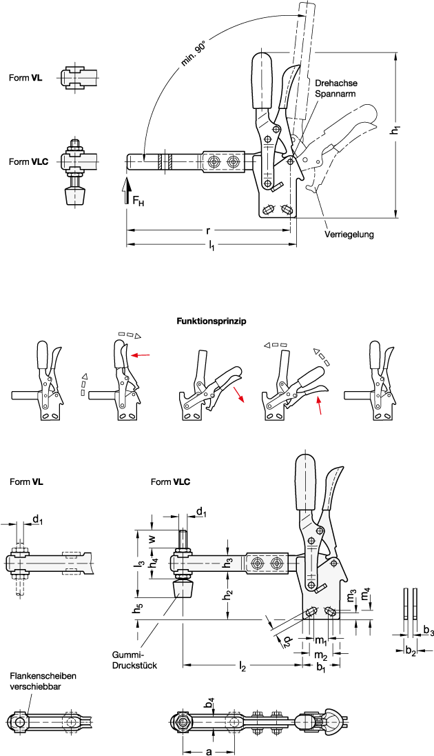 Schnellspanner mit verlaengertem Spannarm GN 810.4 Skizze