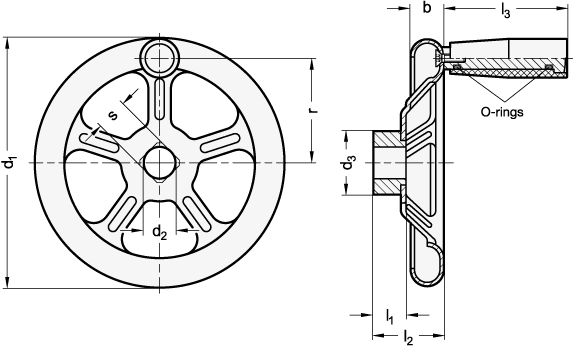 Stainless Steel Handwheels GN 228 sketch