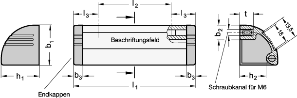 Griffleisten Aluminium GN 430.1 Skizze