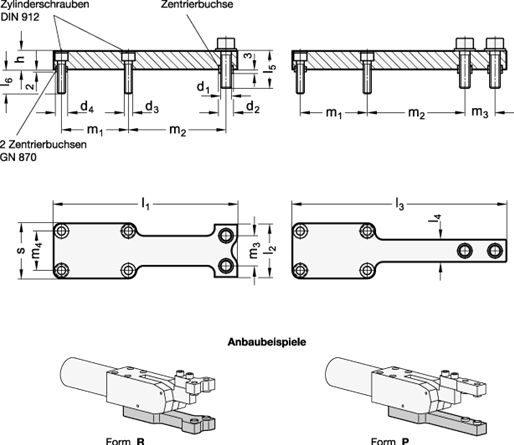 Spannbackenhalter GN 869.2 Skizze