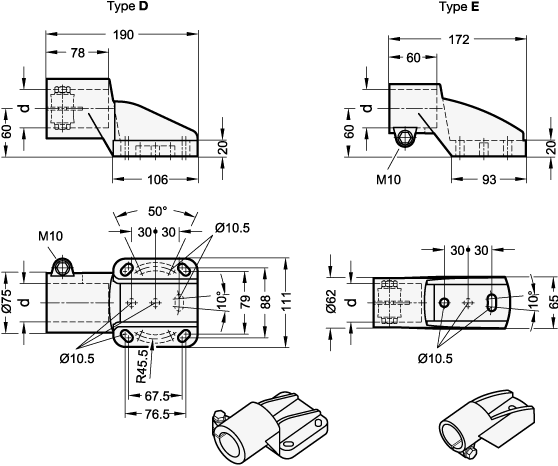 Swivel Connector Clamps GN 87 sketch