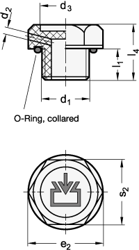Threaded Plugs with without dipstick GN 747.2 sketch