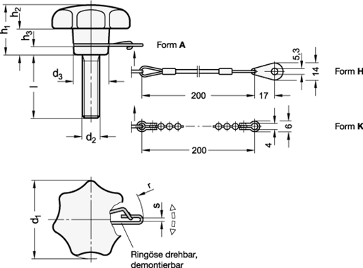 Sterngriffschrauben GN 6336.13 Skizze