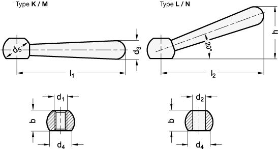 Clamping Levers DIN 99 sketch