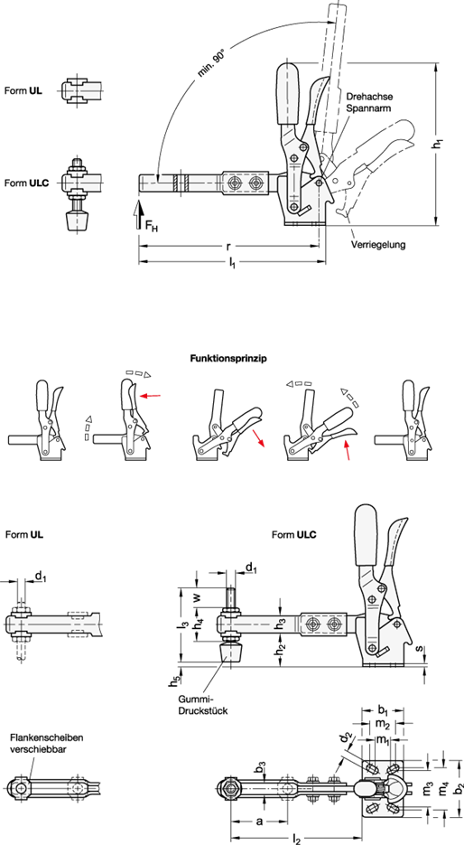 Schnellspanner mit verlaengertem Spannarm GN 810.3 Skizze