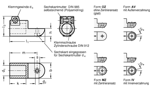 Laschen Klemmverbinder GN 276 Skizze