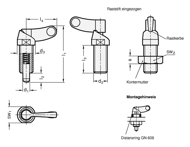 Rastriegel GN 672 Skizze