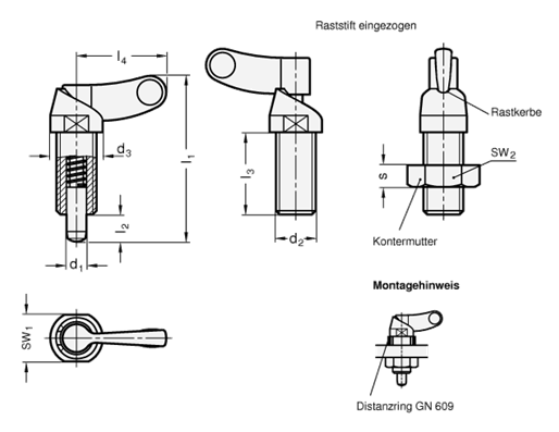 Rastriegel GN 672 Skizze