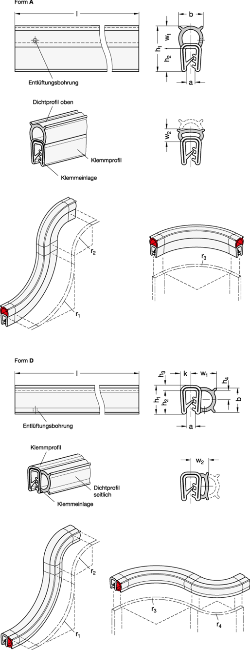 Kantenschutz Dichtprofile GN 2190 Skizze