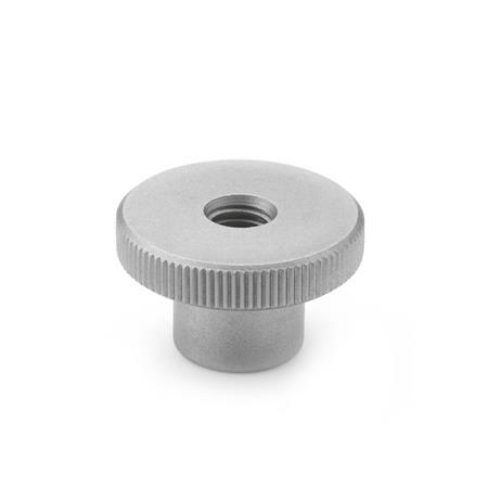 Stainless Steel Knurled Nuts matt shot blasted DIN 466