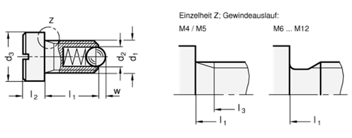 Federnde Druckstuecke  GN 815 Skizze