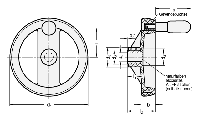 Speichenhandraeder GN 522 Skizze