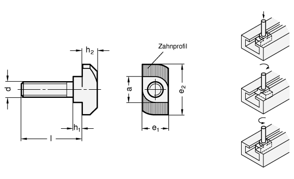 Edelstahl Hammerkopfschrauben GN 505.5 Skizze