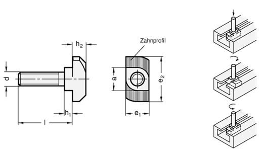 Edelstahl Hammerkopfschrauben GN 505.5 Skizze