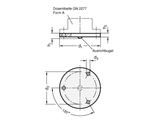 Justierplatten GN 2277.1 Skizze