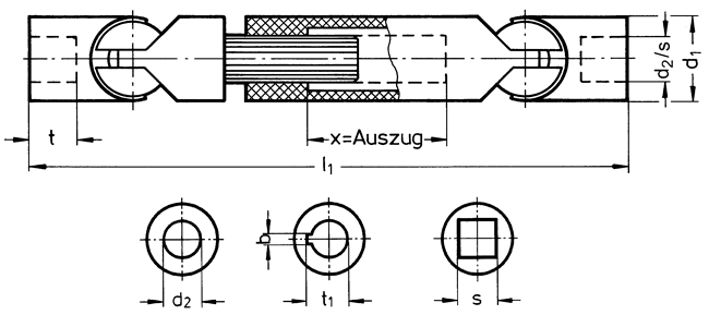 Kugelgelenkwellen HA 800 Skizze