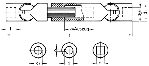 Kugelgelenkwellen HA 800 Skizze