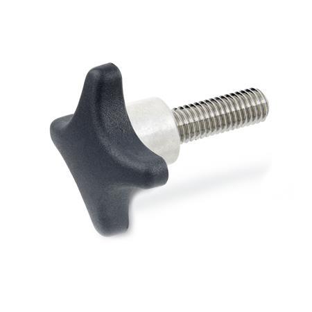 Hand Knobs  threaded stud Stainless Steel GN 6335.5