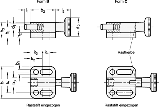 Rastbolzen GN 417 Skizze