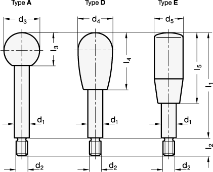 Stainless Steel Gear Lever Handles GN 310 sketch