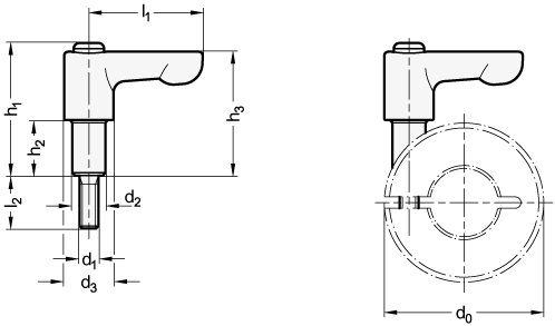 Adjustable Hand Levers GN 311 sketch