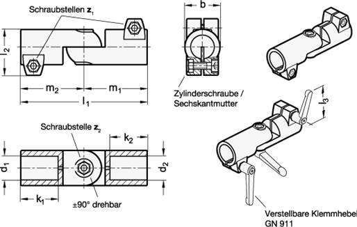Gelenk Klemmverbinder GN 286 Skizze