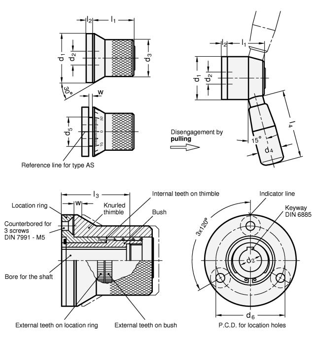Indexing Mechanisms Steel  blackened GN 200 sketch