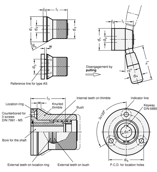 Indexing Mechanisms Steel  blackened GN 200 sketch