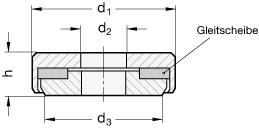 Edelstahl Unterlegscheiben mit Axial Gleitlager GN 6342 Skizze