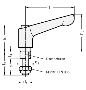 Klemmhebelsets GN 911 Skizze