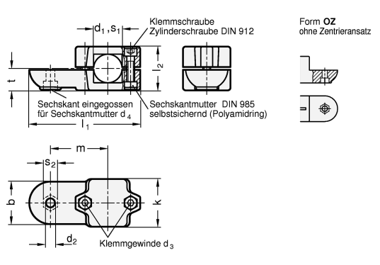 Laschen Klemmverbinder GN 279 Skizze