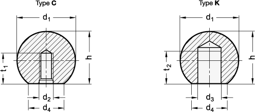 Ball Knobs DIN 319 sketch