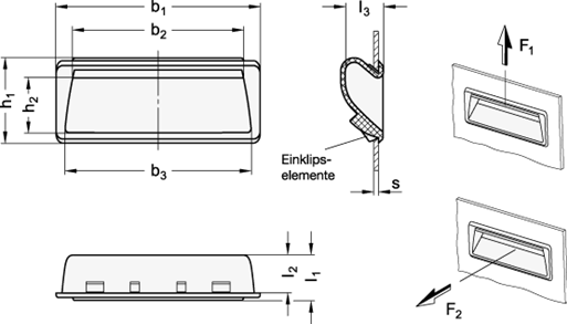 Griffschalen Kunststoff GN 731.1 Skizze