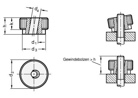 Schnellspann Raendelmuttern GN 6303.1 Skizze