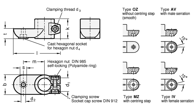 Swivel Clamp Connectors GN 274 sketch