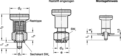 Rastbolzen GN 607.3 Skizze