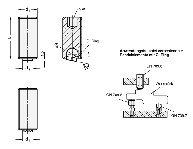 Pendelelemente GN 709.8 Skizze